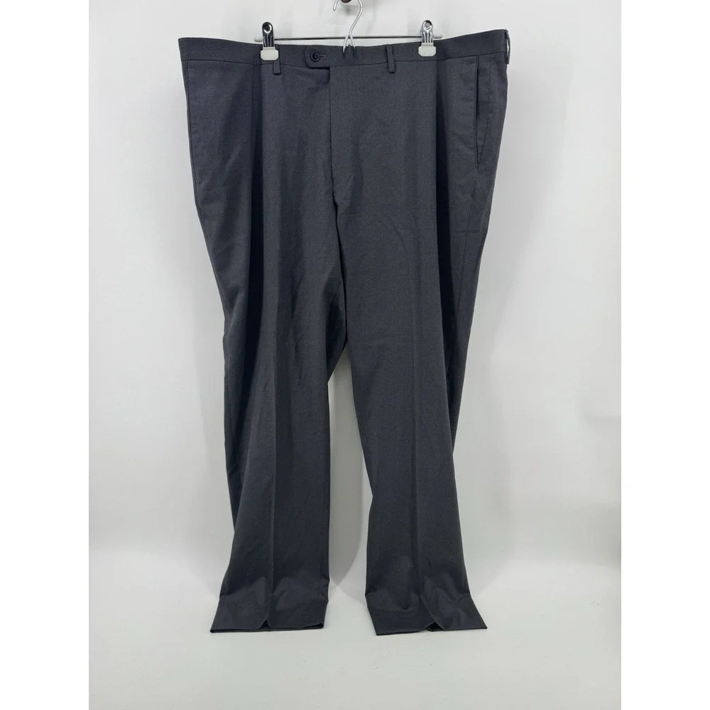 Peter Millar Gray Virgin Wool Dress Pants Flat Front Size 46R Made in Portugal